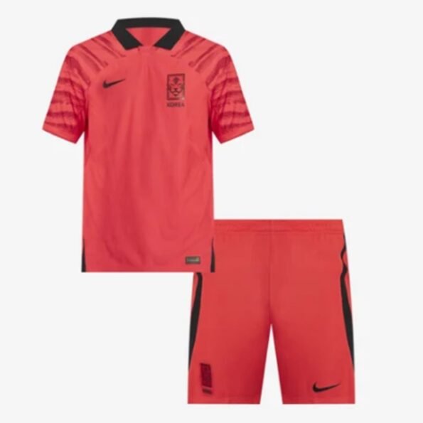 Conjunto Infantil Coreia do Sul Vermelho Copa Unissex 2022