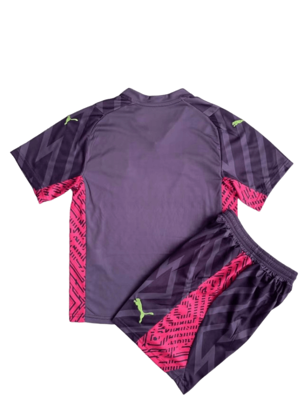 Kit Infantil Manchester City Roxo Goleiro 2023/24 Unissex