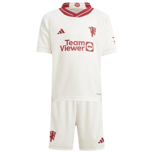 Kit Infantil Manchester United 3 Branca 2023/24 Unissex