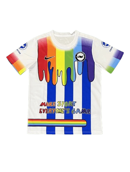 Camisa Brighton Pré-jogo Especial LGBT Branca 2023/24 Masculina