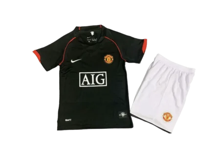 Kit Infantil Manchester United Away Preta II 2007/08 Unissex