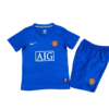 Kit Infantil Manchester United Away Azul 2007/08 Unissex