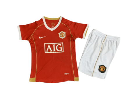Kit Infantil Manchester United 2006/07 Home Vermelha Retrô Unissex