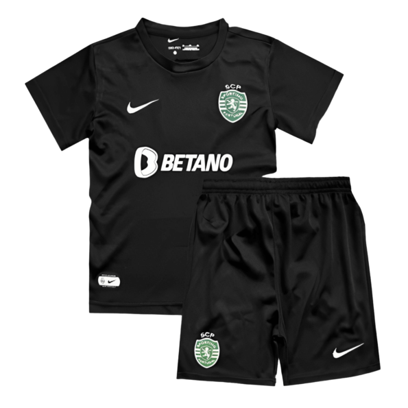 Kit Infantil Sporting Portugal Preta 2023/24 Unissex