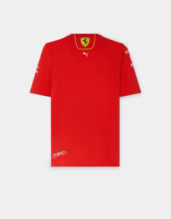 Camiseta Polo Scuderia Ferrari F1 Charles Leclerc Vermelha 2024 Team
