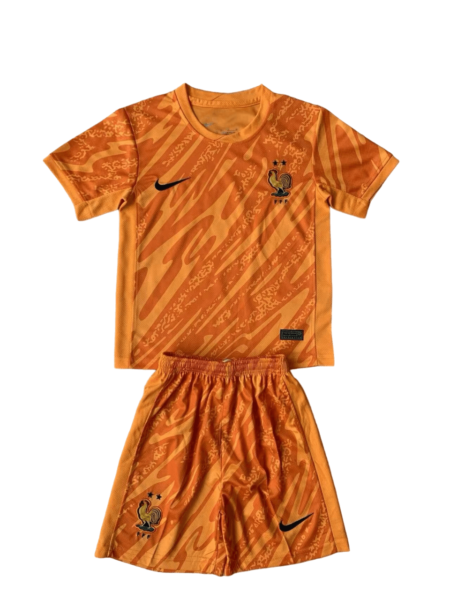 Kit Infantil França Laranja Goleiro 2024/25 Unissex