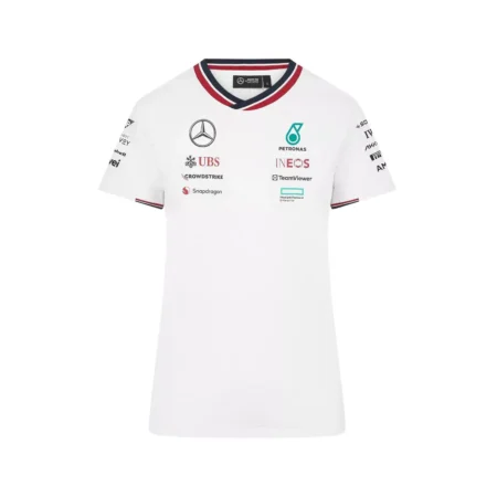Camiseta Mercedes AMG Petronas F1 2024 Branca Team Driver Feminina