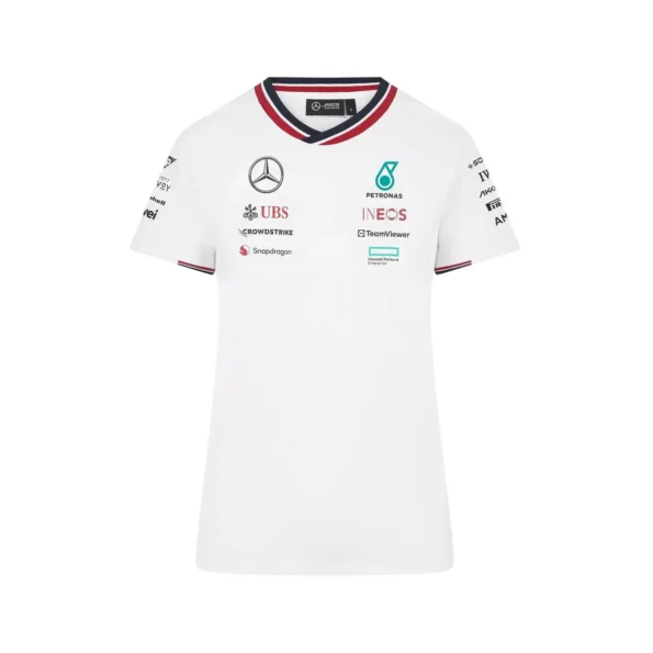 Camiseta Mercedes AMG Petronas F1 2024 Branca Team Driver Feminina