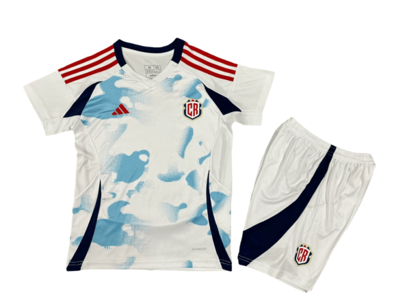 Kit Infantil Costa Rica Branca Away II 2024/25 Unissex