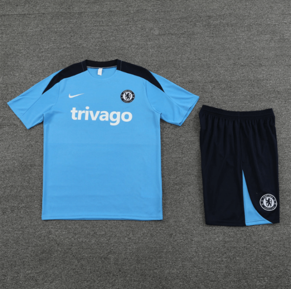 Conjunto Chelsea Treino Camisa/Short Azul Clara 2023/24