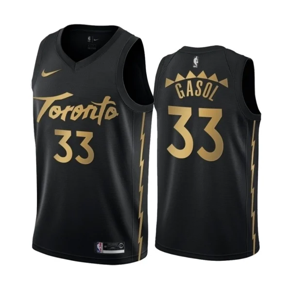 Regata NBA  Swingman Toronto Raptors Preta/Dourada Gasol #33