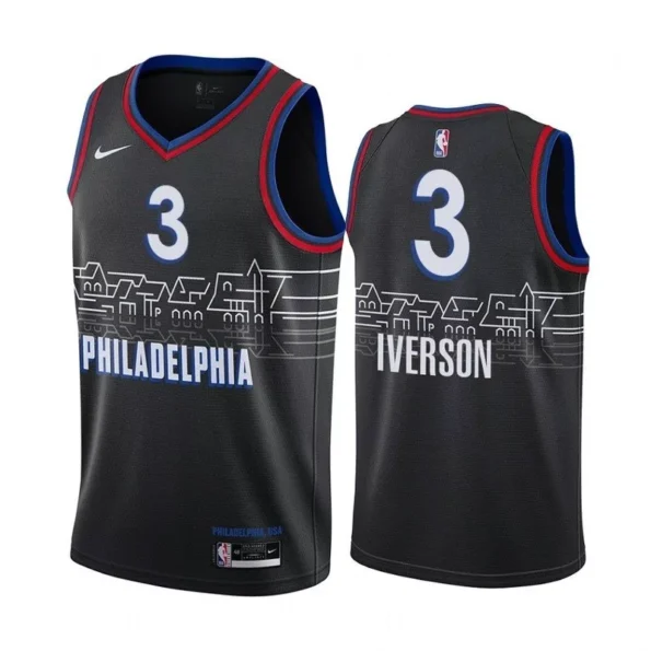 Regata NBA Swingman Philadelphia 76ers 20-21 Preta Iverson #3