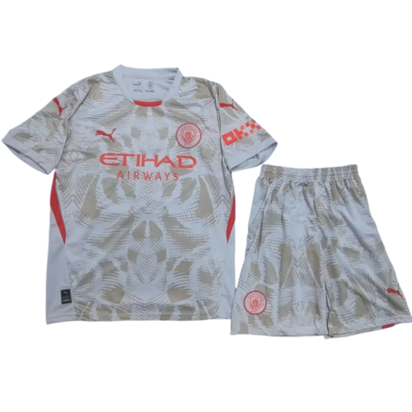 Kit Infantil Manchester City Bege Goleiro 2024/25 Unissex