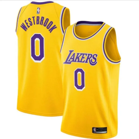 Regata NBA Icon Swingman Los Angeles Lakers Amarela Westbrook #0