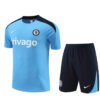 Conjunto Chelsea Treino Camisa e Short Azul Claro 2024/25