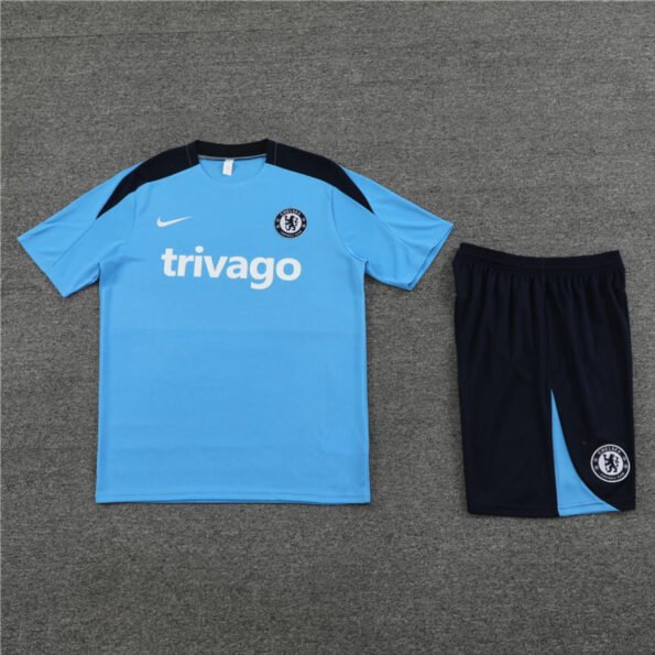 Conjunto Chelsea Treino Camisa e Short Azul Claro 2024/25