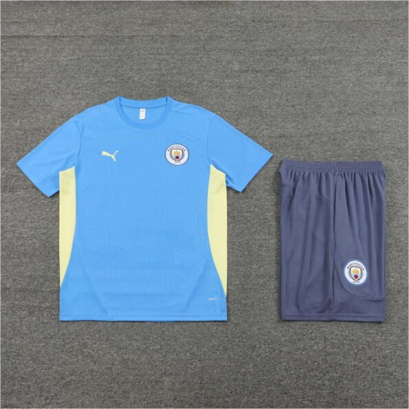 Conjunto Manchester City Treino Camisa e Short Azul Claro 2024/25