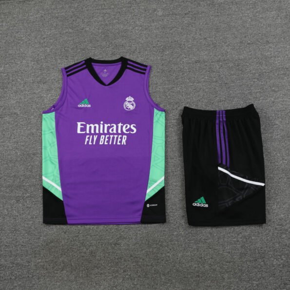 Kit Regata e Short Real Madrid Treino Roxo/Preto 2023/24