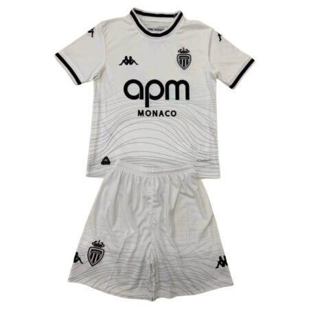 Kit Infantil As Monaco Branca Third 2024/25 Unissex