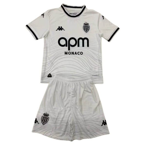 Kit Infantil As Monaco Branca Third 2024/25 Unissex