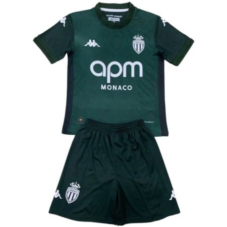 Kit Infantil As Monaco Verde Away 2024/25 Unissex