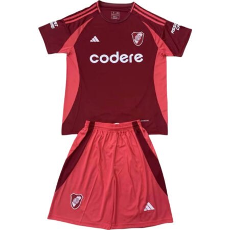 Kit Infantil River Plate Vermelha Away 2024/25 Unissex