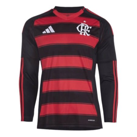 Camisa Flamengo Vermelha 2025/26 Titular Manga Longa
