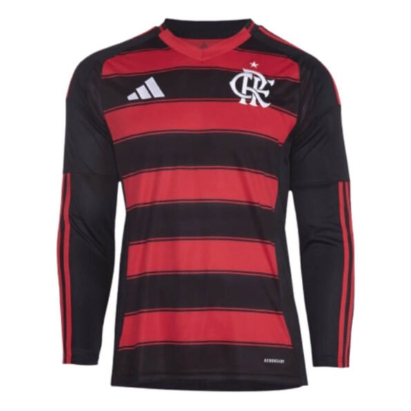 Camisa Flamengo Vermelha 2025/26 Titular Manga Longa